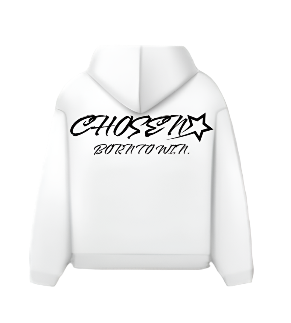CHOSEN BLACK & WHITE HOODIE (white)